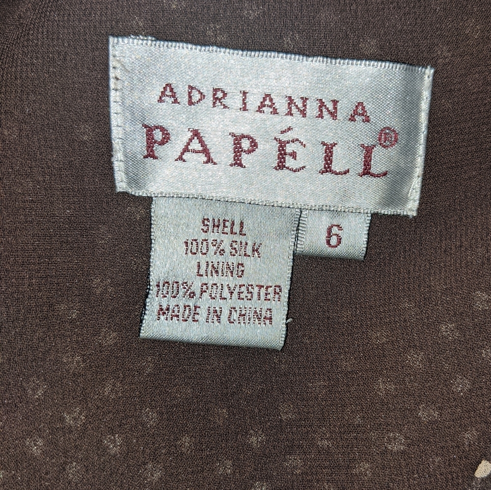 Adrianna Papell | silk polka dot dress | size 6 - Picture 7 of 8